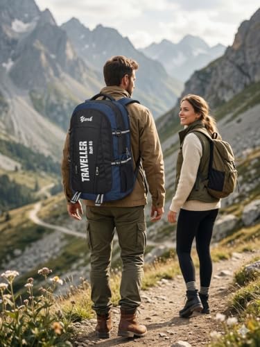 Image of Stylbase 50 Litre Rucksack Bag for Men & Women, 4 Compartment Trekking Backpack, Hiking Travel Bag for Camping, Trekking & Tourist Trips