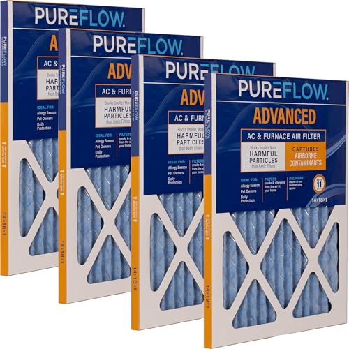 Filtres à air domestique PUREFLOW MERV 11 | Lot de 4 pour la protection de votre maison