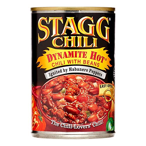 STAGG DYNAMITE HOT Chili with Beans, Canned Chili, 15 Oz