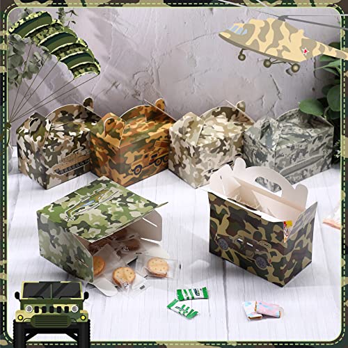 Spakon SPAKON-PARTY GOODIE-23 24 Pcs Camo Party Favors Boxes Camouflage Army Party Goodie Boxes Camo Paper Camouflage Treat Boxes thumb #5