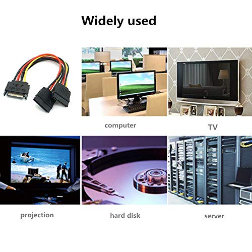 Cable Adaptador de Poder SATA 15 pines con Y-Splitter 20 cm miniatura 6
