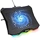 KLIM Rainbow + Laptop-Kühler mit RGB-Beleuchtung + 11 - 17 + Spiele-Laptop-Kühler für den Schreibtisch + USB Lüfter + stabile und robuste Aluminiumkonstruktion + Kompatibel mit Mac & PS4 + NEU