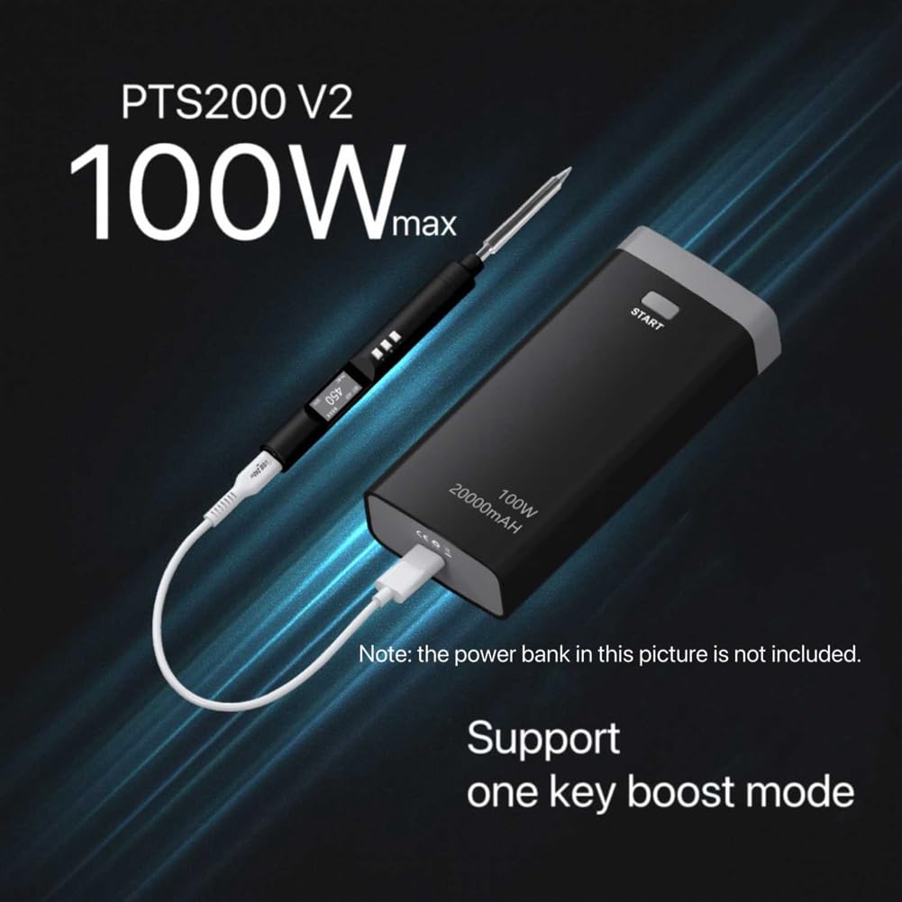 1 zestaw PTS200 V2 PD 100 W elektryczne żelazko lutownicze przenośne szybkie ogrzewanie puszka otwarte źródło do aktualizacji oprogramowania sprzętowego PD3.0, końcówka B2
