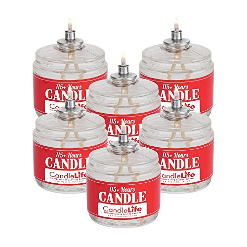 Candlelife Emergency Survival Candle (Set of 6) - 115 Hours Long Lasting Burning Time - Great Source of Light for Blackout, Camping, Fishing and Hunting | Clear Mist