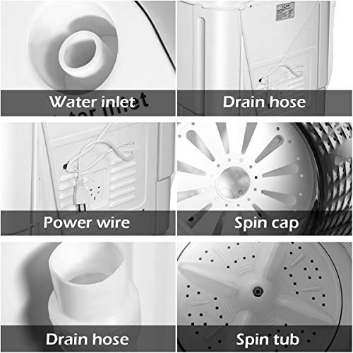 Giantex Washing Machine, Portable Clothes Washing Machines, 13Lbs Washer And Spinner Combo, Semi-Automatic Laundry Machine, Compact Twin Tub Mini Washer Machine For Apartment Camping Dorms Rv #TOP3