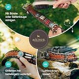 MICHUR Carlota Halsband Indianer, Hundehalsband Leder Braun, Lederhalsband Hund, Halsband, MIT TÜRKISEN Steinen, in verschiedenen Größen erhältlich