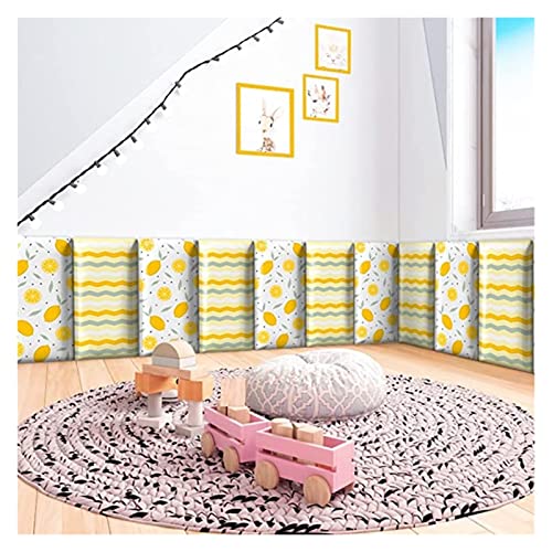 pujindu Almohadilla De Pared Anticolisión 3D para Niños, Quitar Y Pegar La Cabecera De La Cama del Paquete Blando, Paneles De Pared Insonorizados, Cabecera De Cama Decorativa Cover