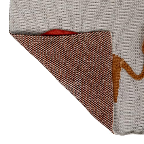 Image of Creative Co-Op Cotton Knit Baby Blanket with Lions, 40 inch L x 32 inch W