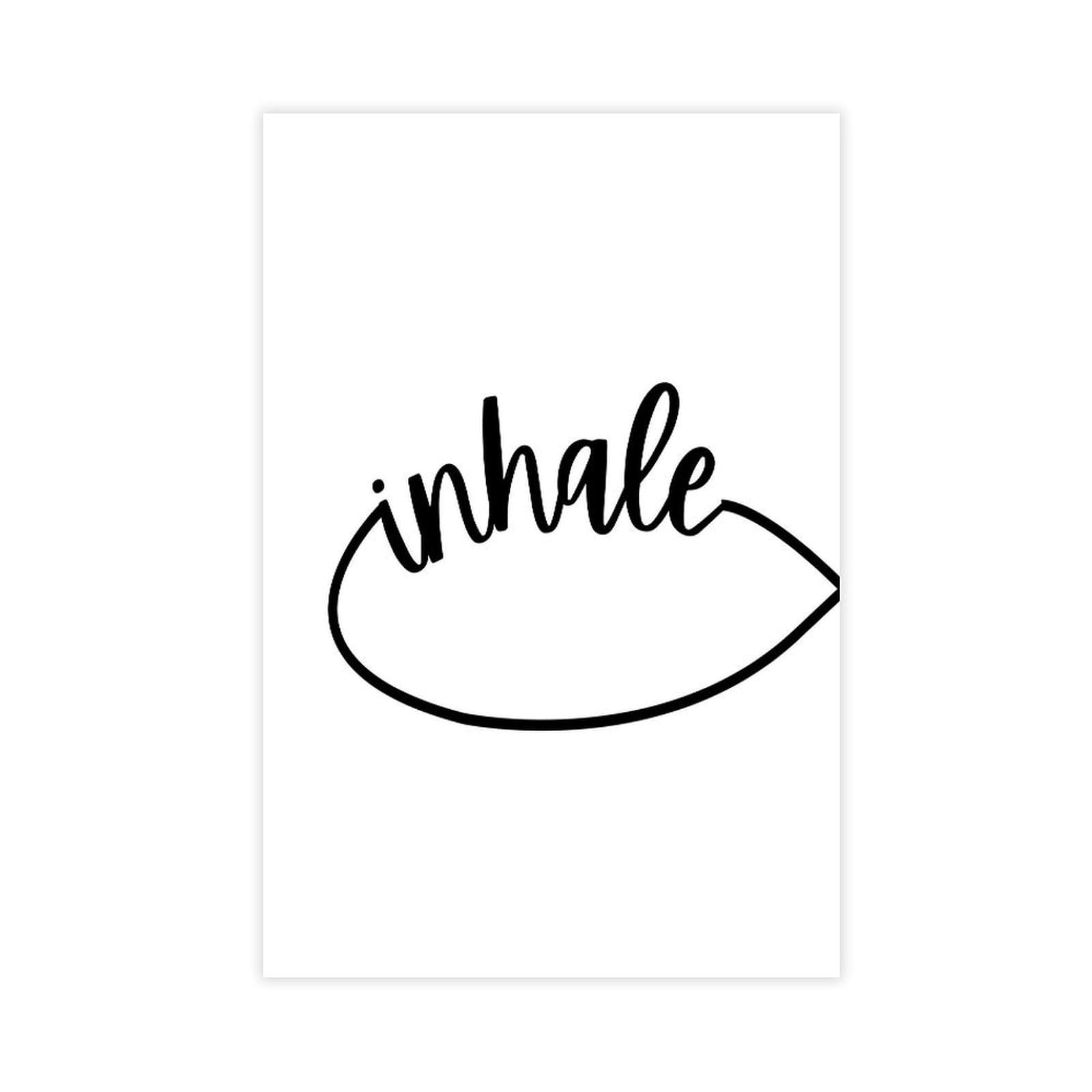 GJtyRFH Inhale Mindful Breathing Mental Health Wall Art Canvas Modern Poster Wall Art Prints Paintings Living Room Bedroom Decor 24" L X 36" W