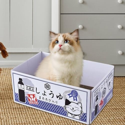 Maison en carton pour chat avec grattoir durable et cachette lapin - 5