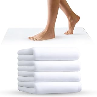 Organic Cotton Bath Mats - 4 Pack, Ultra Plush, GOTS Certified Organic -...