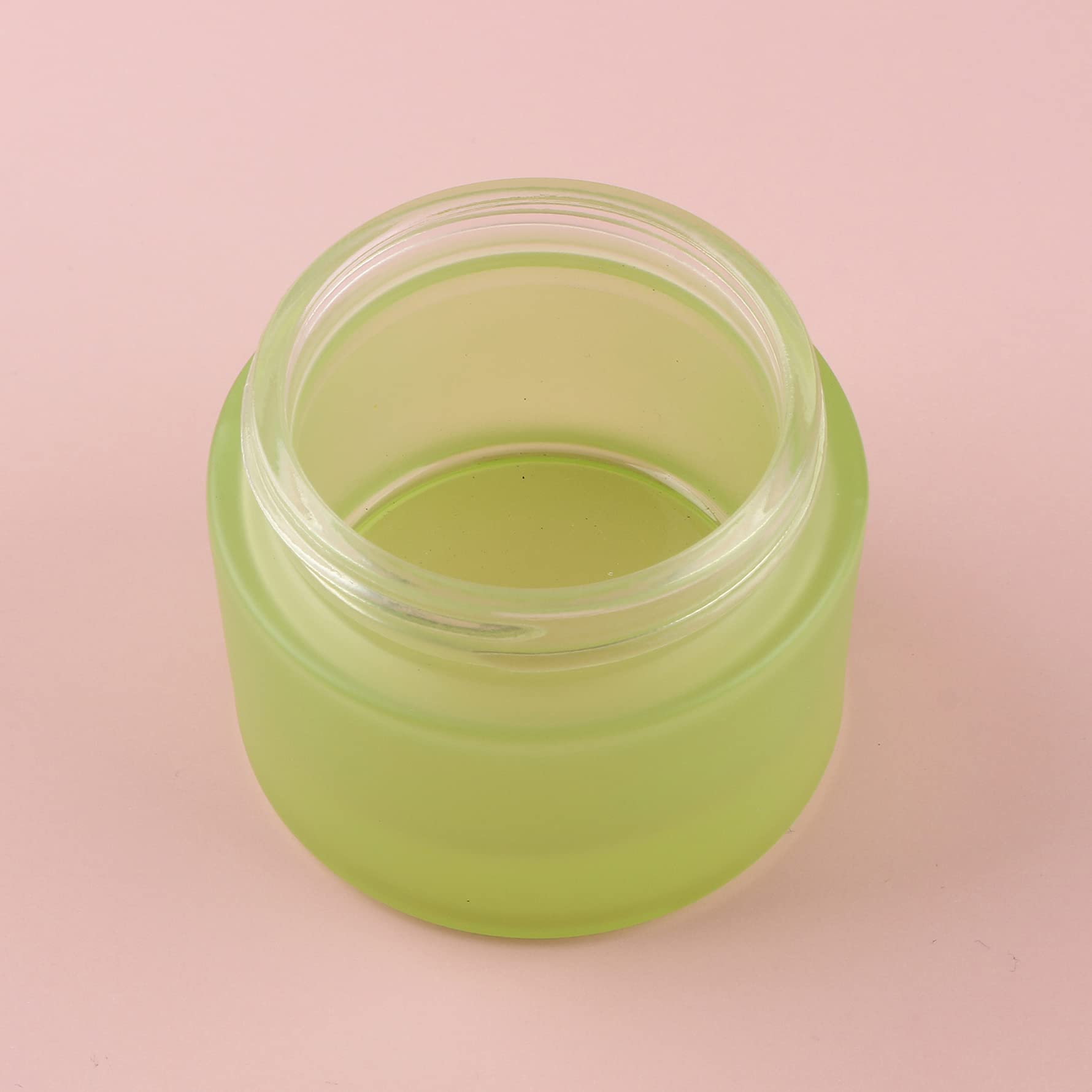 6 Pezzo Barattolo Vuoto di Vetro Verde 50ml Vetro Barattolo di Cosmetico Contenitore 50g per Prodotti di Cosmetica Creme Balsami Labbra con 6 Pezzo Spatole