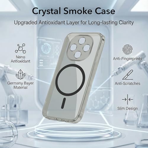 Image of Jkobi Lifetime Anti-Yellow MagSafe Compatible Clear Back Cover Case for Oppo F31 Pro (Sleek Hard Crystal | Shockproof and Camera Protection)