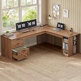 SEDETA 67 Inch Farmhouse L Shaped Desk
