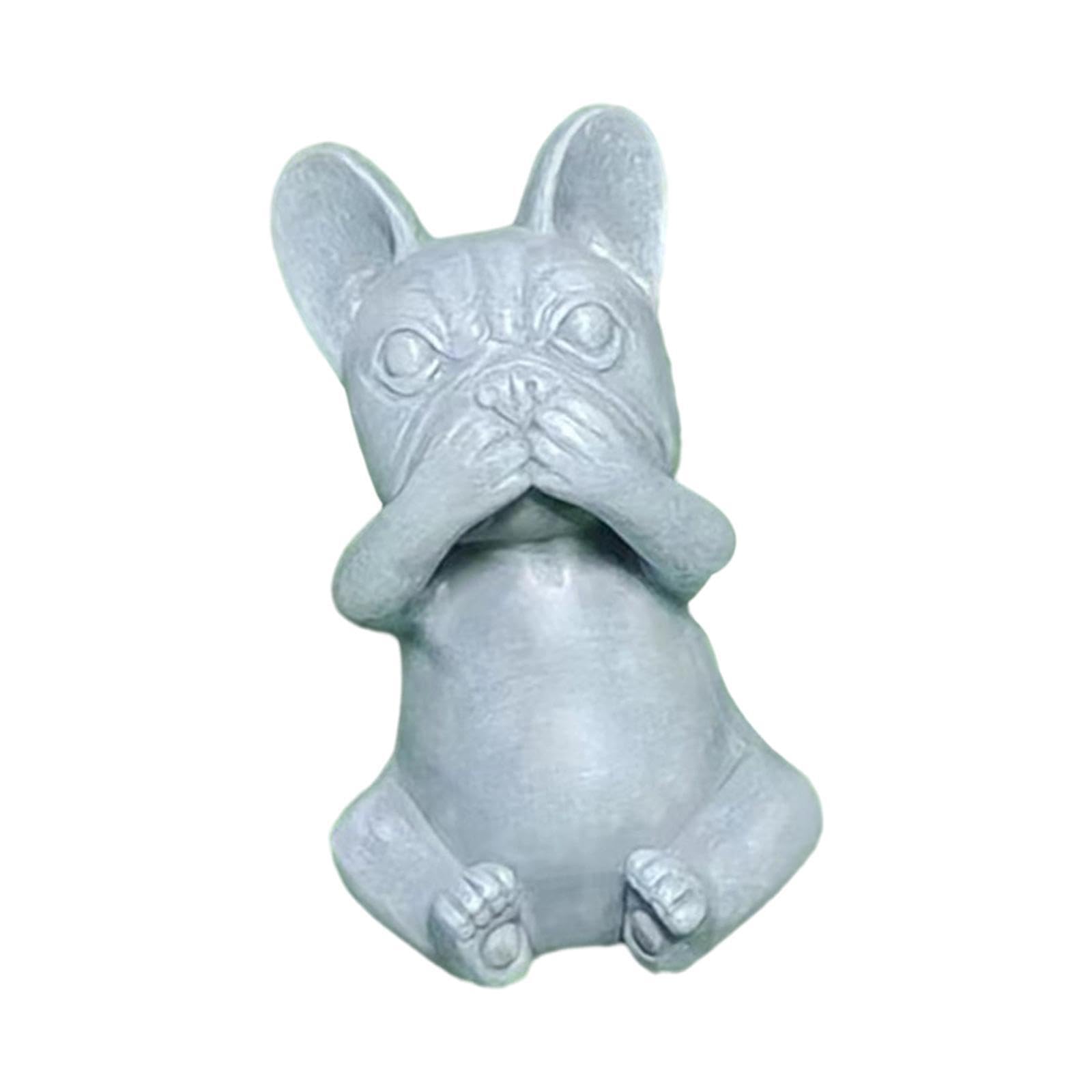 Alcxazs Not Talk Bulldog Animal Statue Bulldog Sculpture Graceful Exquisite Workmanship Resin Crafts Vivid Details Lovely Indoor Outdoor Animal Statue Bulldog Figurines Yard, Not Talk, 11.5X7x7cm