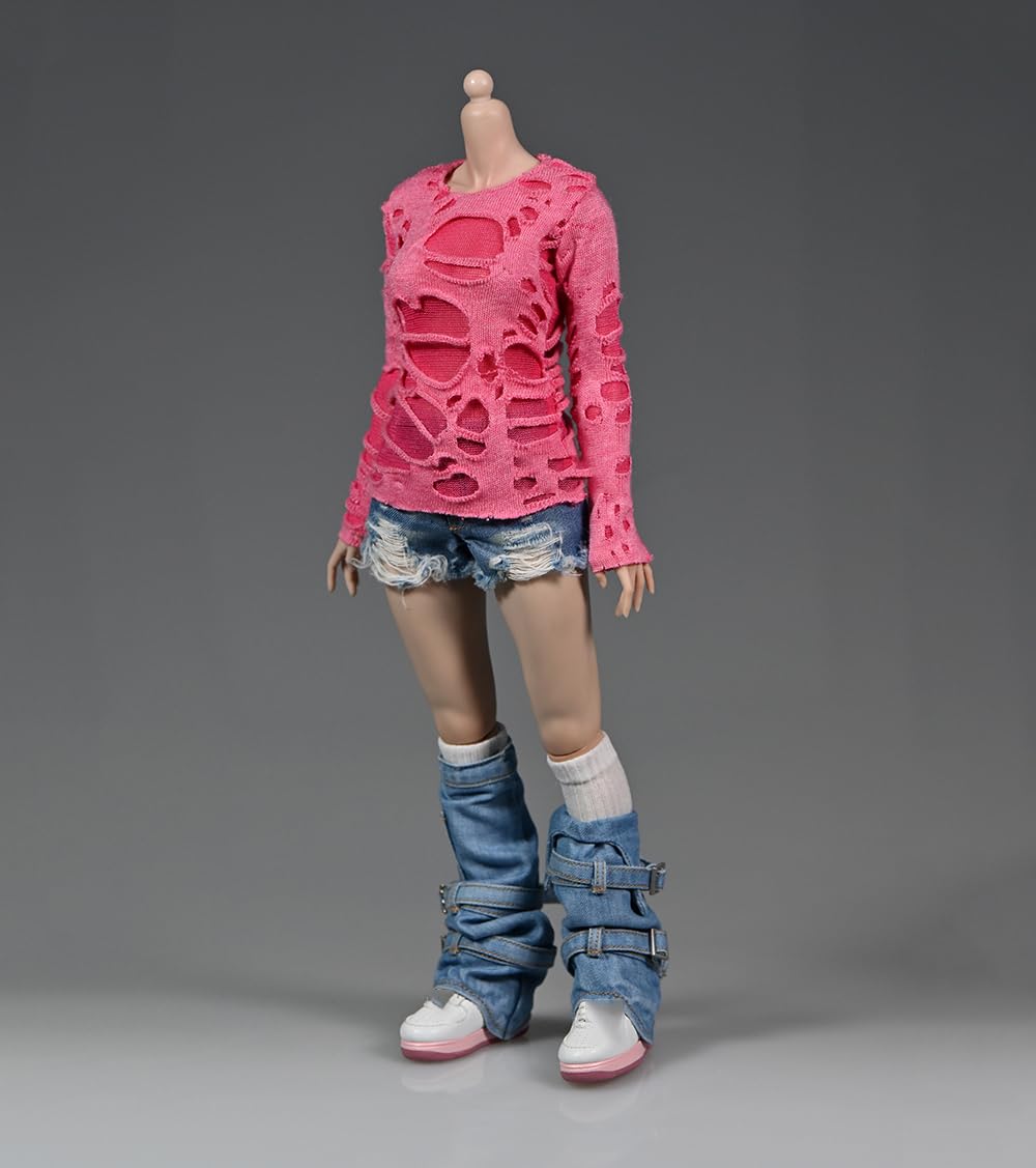 Sweat à capuche rose 1/6 de haute précision pour poupée Action Figure 30 cm