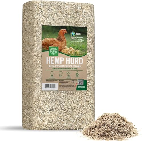 Small Pet Select Hemp HURD Ultra-Premium Chicken Bedding, Biodegradable Chicken Coop Animal Bedding, Eco Friendly Odor Control, 18 lb