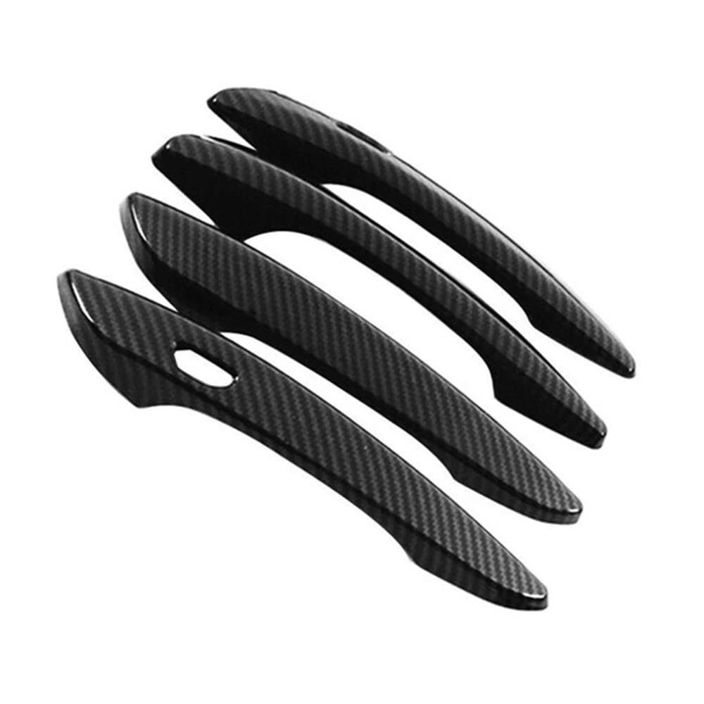 Sxqpocar One Color 4Pcs Carbon Fiber Car Exterior Side Door Handle Frame Cover Trim For Mazda Cx-30 Cx30 2020 2021 2022 Replacement Parts