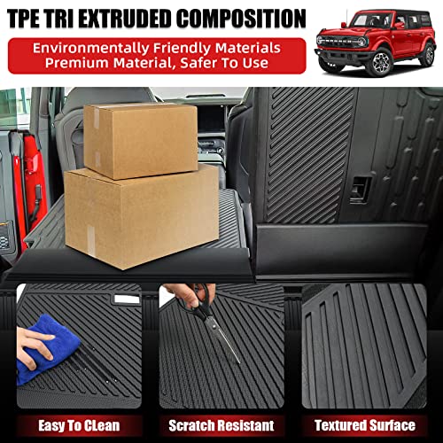 Cargo Liner Rear Trunk Mat Fit 2021 2022 2023 Ford Bronco 4 Door Trunk Mat Backrest Mats Back Seat Cover Tpe All Weather For Bronco Accessories #TOP5