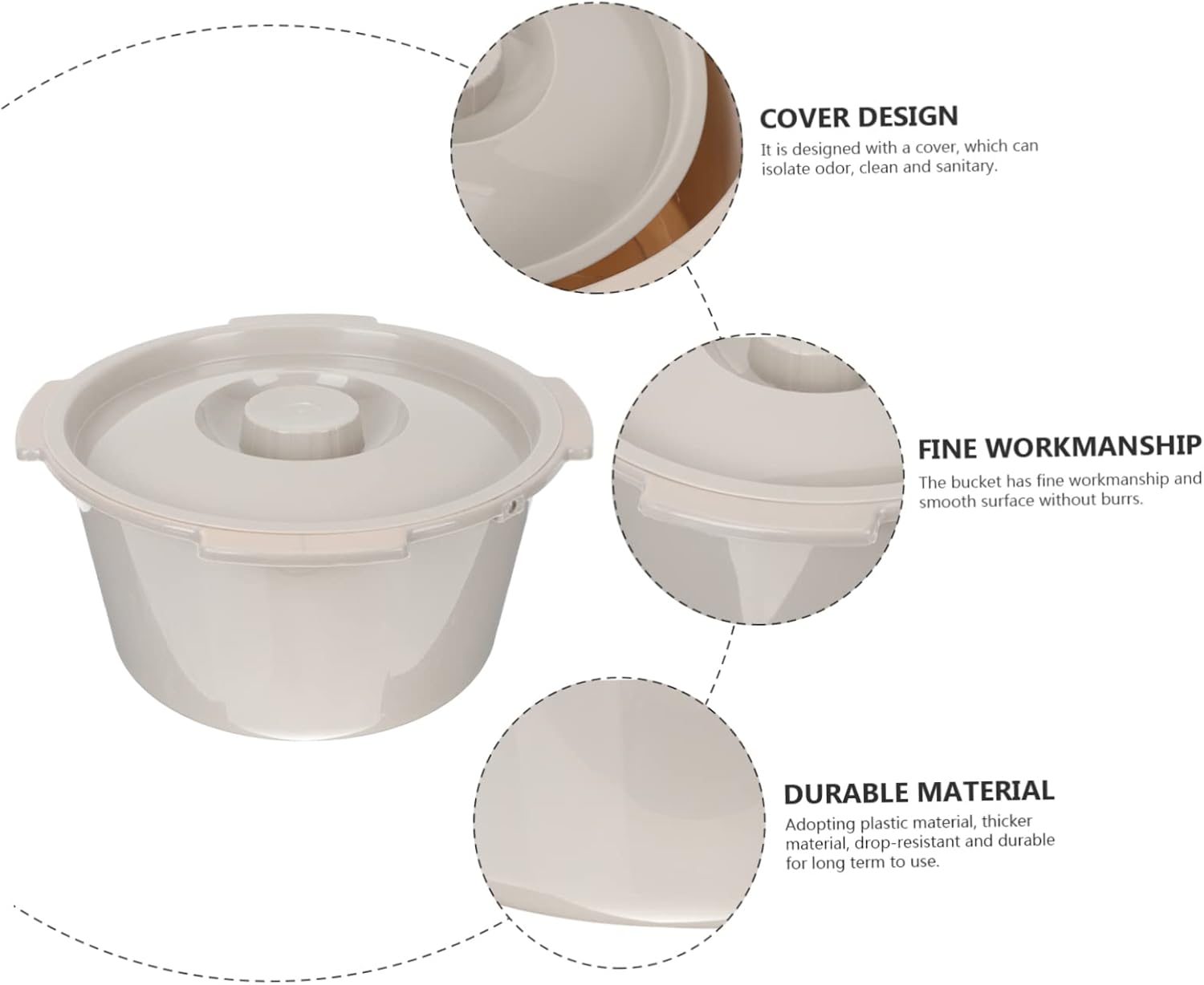 Didiseaon Plastic Commode Chair Lid for Elderly Pregnant Women Urine Bucket Bedside Chair