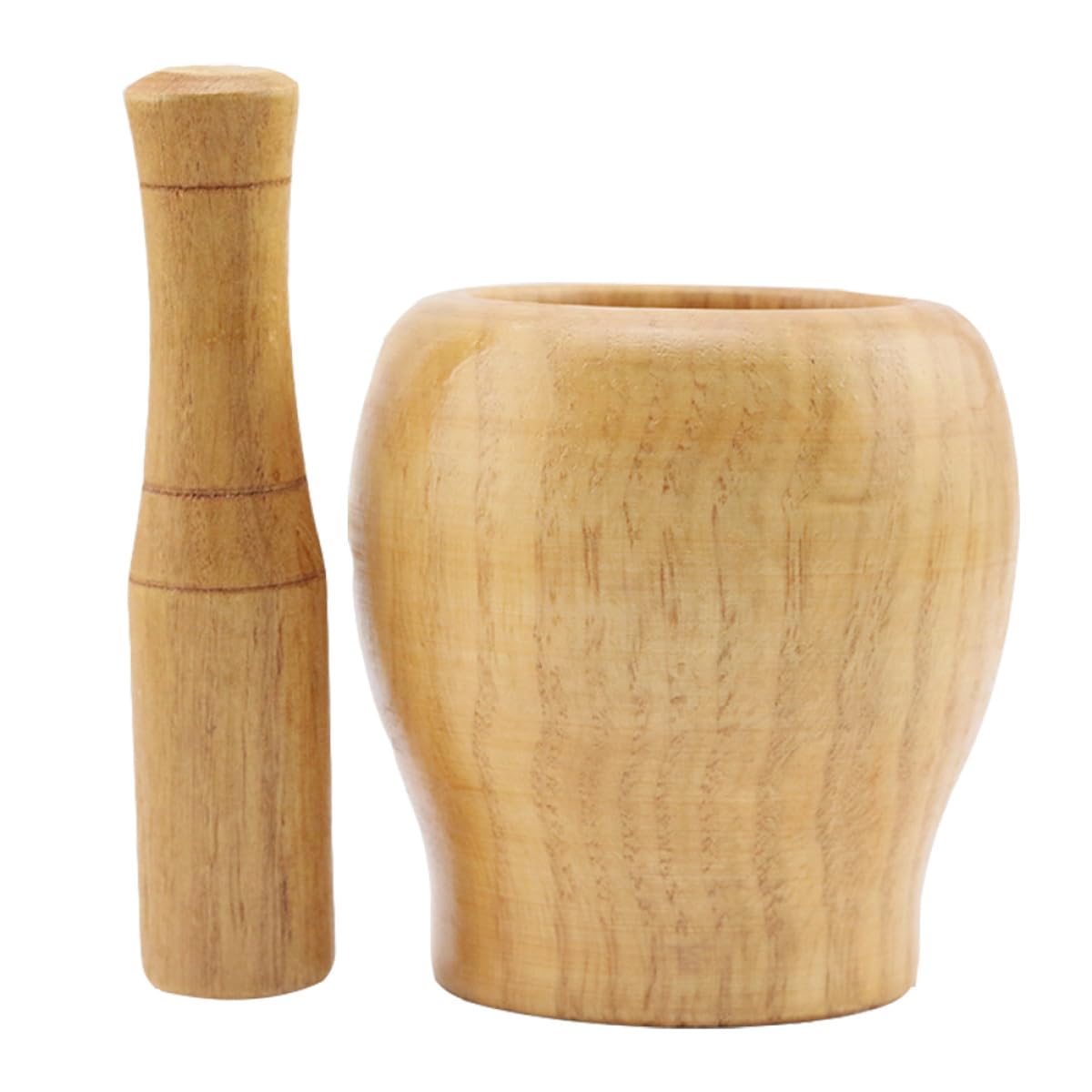 Alipis Garlic Crusher and Pestle 12cm Natural Solid Wood Mortar Multifunctional Garlic Mash Tool for Kitchen Cooking and Seasoning Random Color