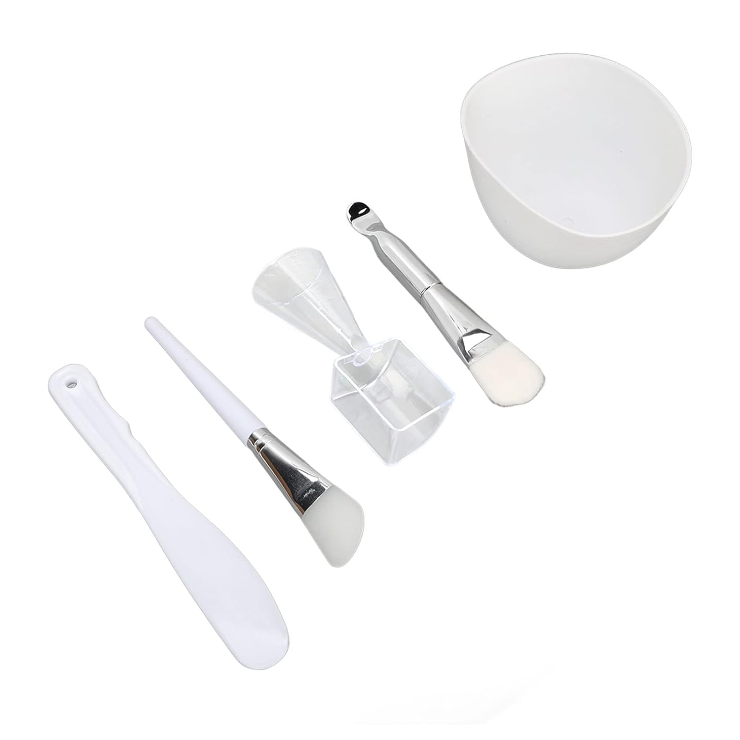 Face Mask Mixing Bowl Set, Face Mask Bowl Brush 5PCS DIY Mask Mixing DIY Mask Tool Silicone Brush Soft Brush Mixing Bowl Spatula Measuring Cup Kit Skin Care Mask Kit