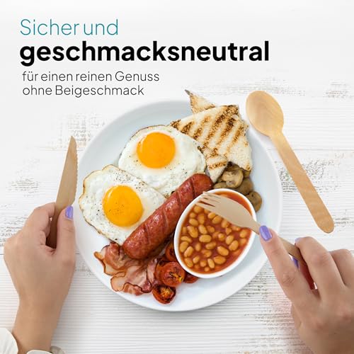 100 Stück Einweg Holzmesser Besteck | Holz Messer Einwegmesser Einwegbesteck | Holzbesteck Holzgeschirr Einweg Messer aus Holz (100)