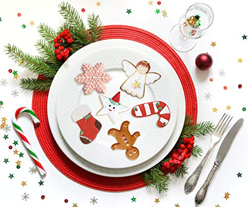 Hibery 7 Pcs Christmas Cookie Cutters, Holiday Cookie Cutters Christmas Shapes, Snowflake, Star, Angel, Gingerbread Man Cookie Cutters and More