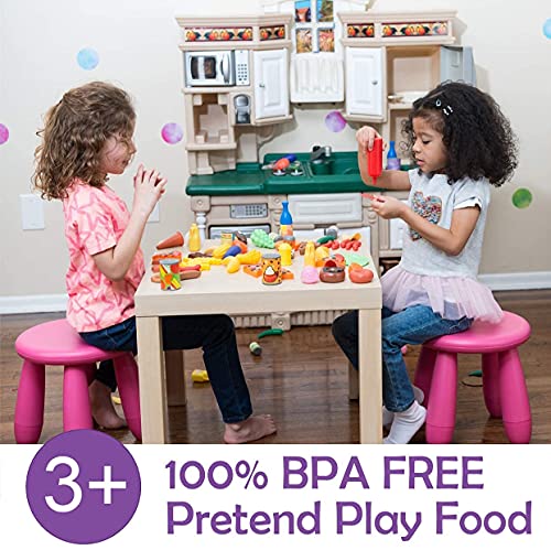 Liberty Imports 120 Piece Deluxe Pretend Play Food Toy Tasty Treats Plastic Cooking And Grocery Shopping Assortment Set #TOP6