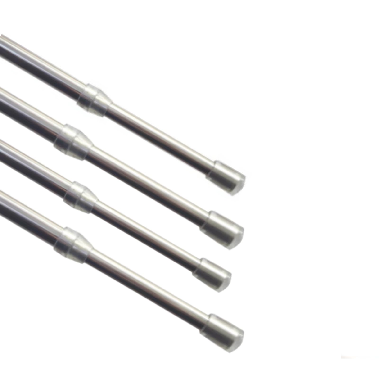 Tension Rods for Curtain Satin Silver Extendable No Drill Net Curtain Pole Rail Rod (60-100cm)