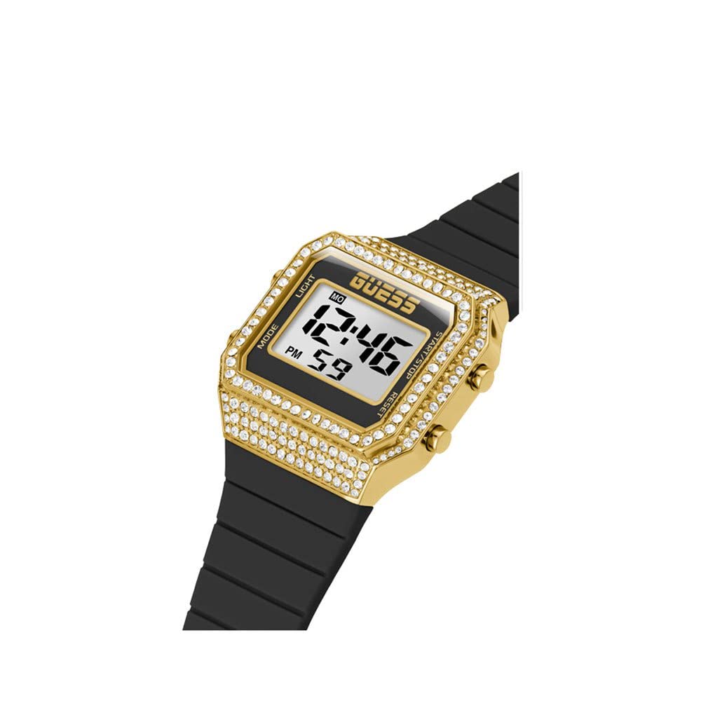 GUESS Watches Ladies Zoom Reloj para Mujer Digital de Cuarzo con Brazalete de Acero Inoxidable bañado en Oro GW0430L2