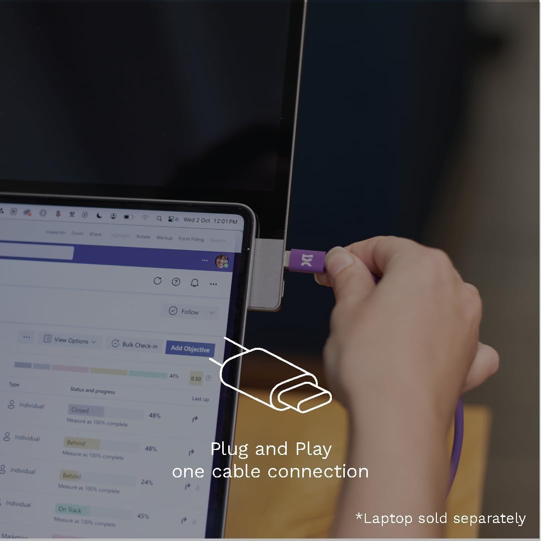 espresso Displays 15 + Ergonomic Magnetic Stand+ | Ultra-Thin 1080p Premium Portable Monitor with USB-C Connectivity, Ergonomic Setup for Work, Travel, and Multi-Device Compatibility