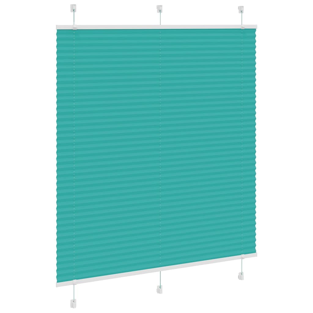 Roleta plisowana, zielona petrol, 120 x 100 cm, szerokość materiału 119,4 cm poliester, ochrona przed spojrzeniami, przepuszczająca światło, zaciemniająca, na zaciski Klemmfix, bez wiercenia