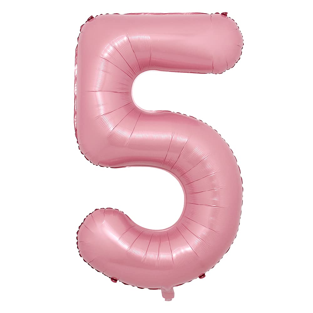 Photo 1 of 16 Inch Pink Foil Number Balloons Digital Globos Birthday Wedding Party Decorations Ballons Baby Shower Supplies (16 inch Pink 5)