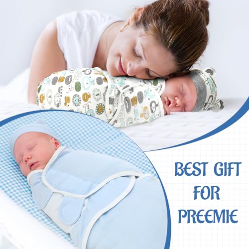 Image of Buryeah 4 Pack Preemie Swaddle Blanket Wrap Set