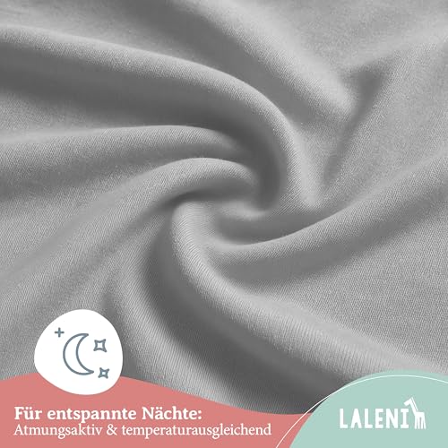 Laleni Jersey Spannbettlaken, 100x115cm, für Baby Beistellbett & Stubenwagen, 100% Baumwolle, Oeko-TEX Zertifiziert, Grau – Ansicht 5