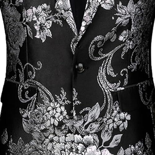 Men's Casual Print Suit Jacket One Button Notched Lapel Blazer Jacket Floral Casual Blazer Sports Coat4