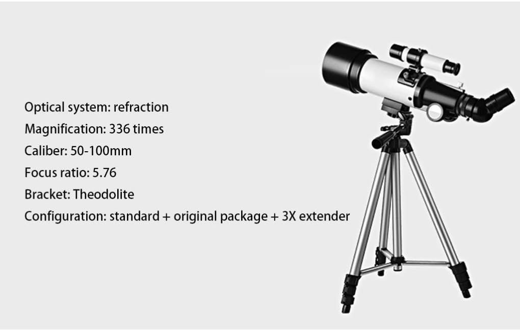 Space Astron Telescope for Children BeginnersMonocular 50-100mm Refractor Kids Educational Spotting Scope Bird Watching Spygl