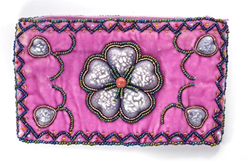 Pochette velours de soie douce au toucher avec billes en porcelaine pour sublimer vos rituels beauté