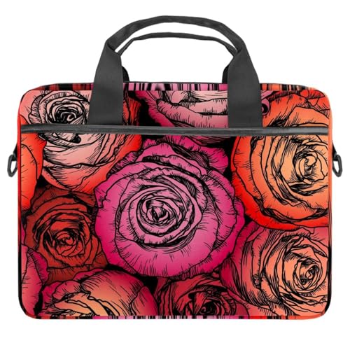 Sac ordinateur 13" à motif rose multicolore idéal pour le télétravail et les cafés branchés