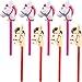 Haconba 8 Pieces 37 Inch Inflatable Stick Horse Inflatable Cowboy Cowgirl Pony Horse head Stick Balloon for Christmas Birthday Baby Shower Cowboy Theme Party Supplies, Pink Brown