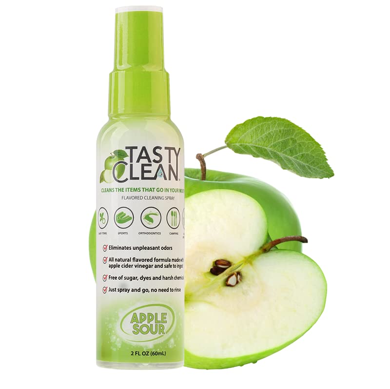 2oz Apple Flavored MULTI-USE Cleaner For Dentures, Retainers, Mouth Guards, Teeth Straighteners, Teething Toys, Night Guards, Dental Appliances