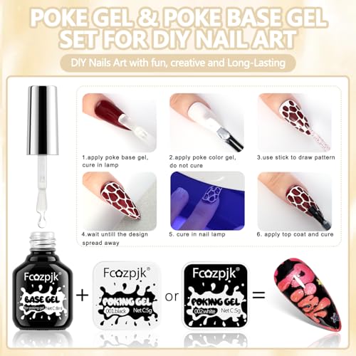Kit de Gel para Uñas Poke Negro y Blanco con Base Profesional miniatura 3