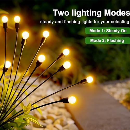 A.bigwhale Glühwürmchen Solar Leuchten Garten Deko, 4 Stück 8 LED Solarleuchten für Außen Gartenlichter, Wasserdicht Solarlampen für Außen Garten Hof Weg Yard Patio Balkon Landschaft Dekoratives
