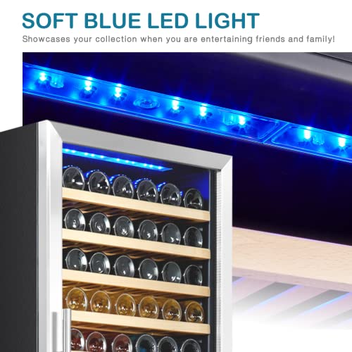 Kalamera 157 Bottle Freestanding Wine Cooler Refrigerator With Stainless Steel, Triple-Layered Tempered Glass Door, Electronic One-Touch Control With Led Display Wine Fridge #TOP4