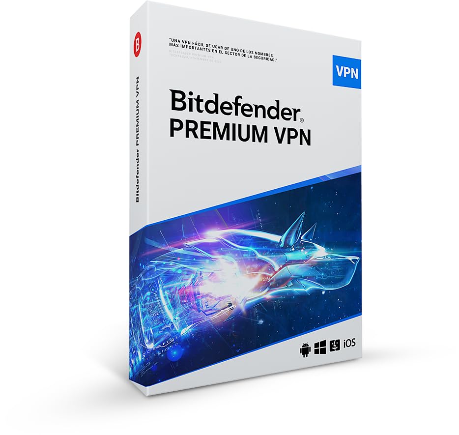 Bitdefender Premium VPN | 10 dispositivos | 1 año | PC/Mac/Smartphone | Código de activación enviado por correo postal