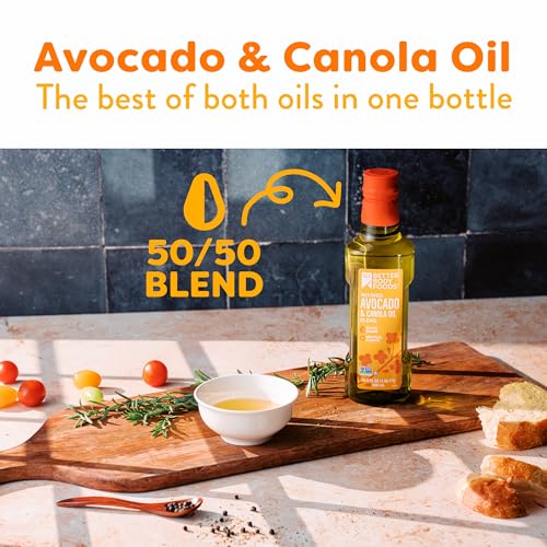 Image of BetterBody Foods Refined Avocado Canola Oil 50 /50 Blend, Non-GMO Cooking Oil, Gluten Free, Kosher, Frying, Baking, 500 mL, 16.9 Fl Oz