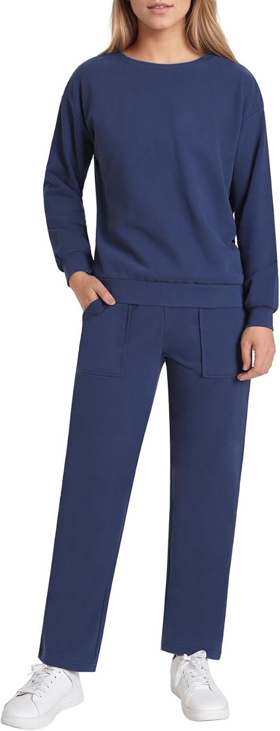 Weintee Women's Petite Sweatsuits Cotton Jogging Suits Travel Sets