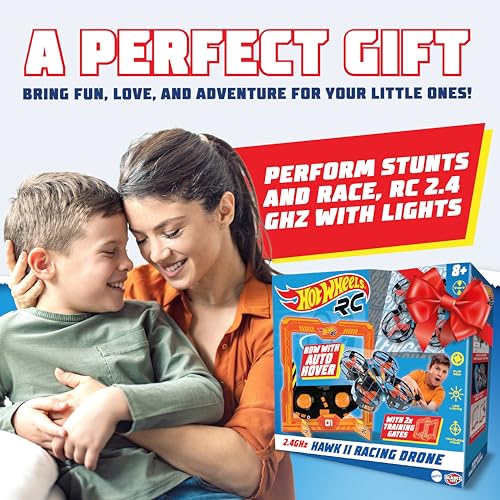 BLADEZ Hot Wheels Hawk Racing Quad – Remote Control Drone with 2.4 GHz, Auto Hover & LED Lights – 360° Stunt Action, Crash Resistant Guards, Multiplayer Mode – Licensed Hot Wheels RC Flying Toy - Image 5