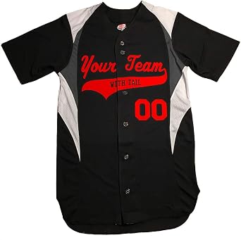 3 Color Button Down Custom Mens Baseball Jersey with Your Names and Numbers